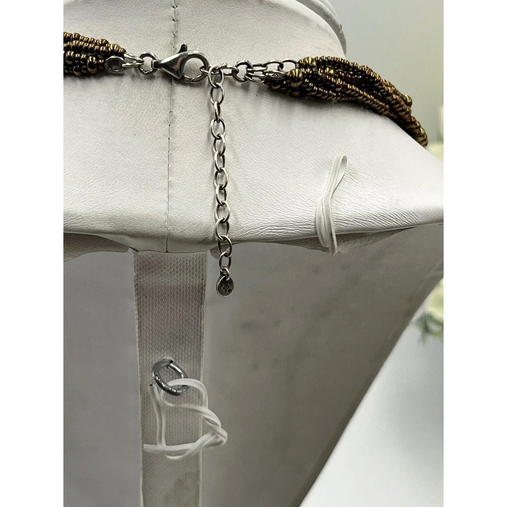 Silpada Retired Sterling Silver N1785 Multi Strand Bronze Seed Bead Necklace